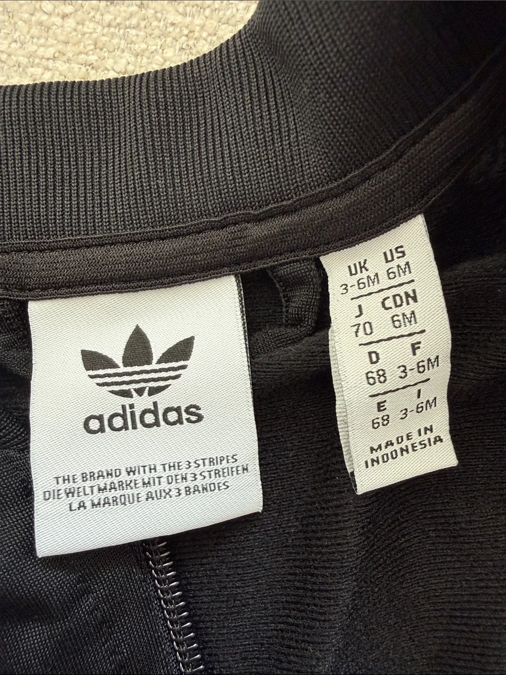adidas Black Kids' Track Jacket with White Stripes